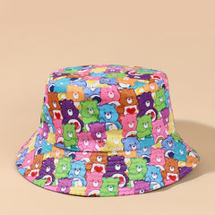 1pc Bear Bucket Hat Double sided Wearable Sunshade Sunscreen