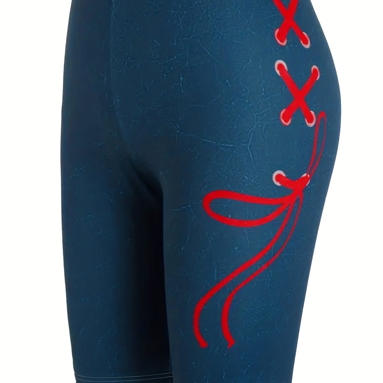 Sports Shorts Women's Lace Up Print Stretch Biker Shorts