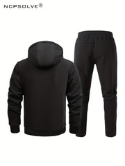Men's Thermal Sports Suit with Hooded Jacket & Pants