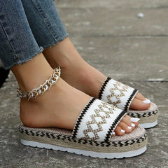 Women's Printed Platform Sandals Thick Bottom Summer Slippers