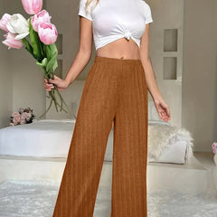 Solid Wide Leg Stretch Lounge Pants