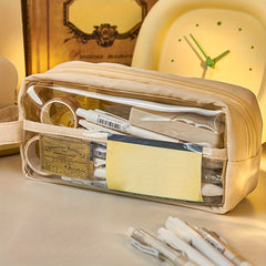 Large Capacity Double Layer Student Stationery Box