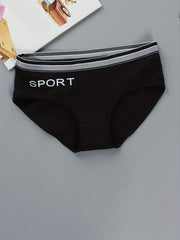 5pcs Girls Triangle Panties SPORT Print Elastic Waist Comfortable Underwear