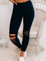 Women's Cut out High Waist Leggings Skinny Pants
