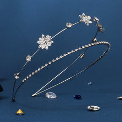 Crystal Bridal Tiaras Crown For Women Zircon Bridal Crown Silvery