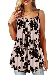 Floral Print Stretch Cami Top