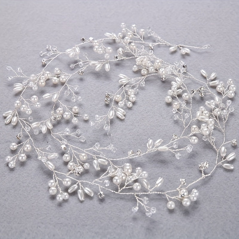 Bridal Pearl Braided Hairband Wedding Dress Accessories