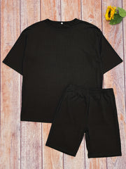 Ribbed Lounge Set Top & Shorts Women's Loungewear