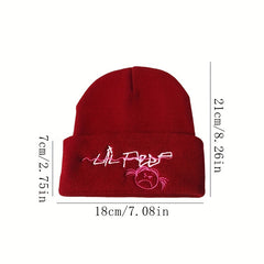 Stylish Letter Cartoon Embroidered Knitted Hat for Winter