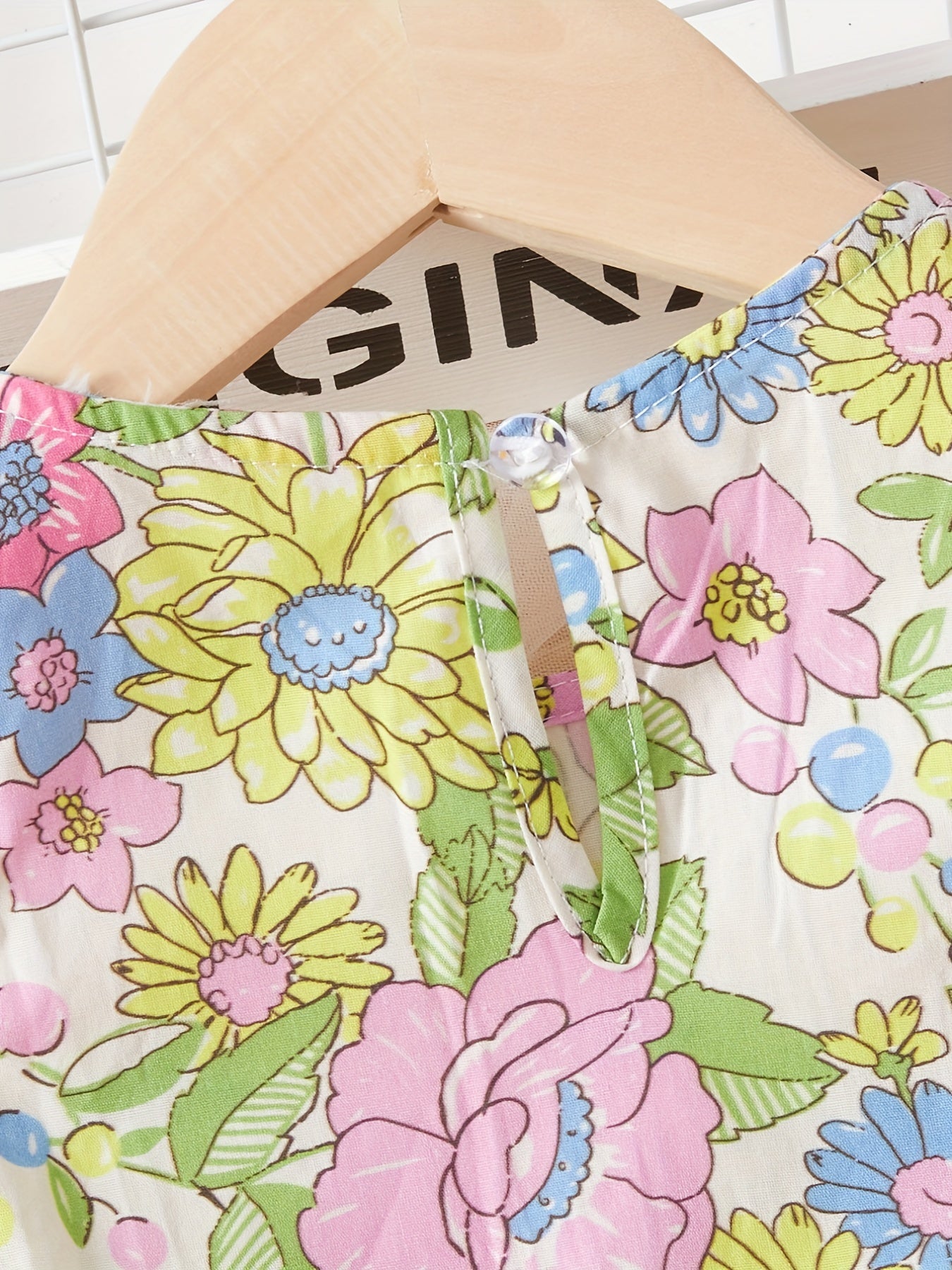 Girls' Spring Floral Flutter Sleeve Casual Dress - Party Vacation Dress