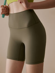 Seamless Yoga Sports Shorts Wide Waistband Quick Dry Breathable Workout