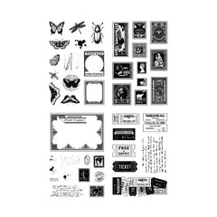 4pcs Silicone Transparent Stamps Vintage for Card Making & DIY Projects