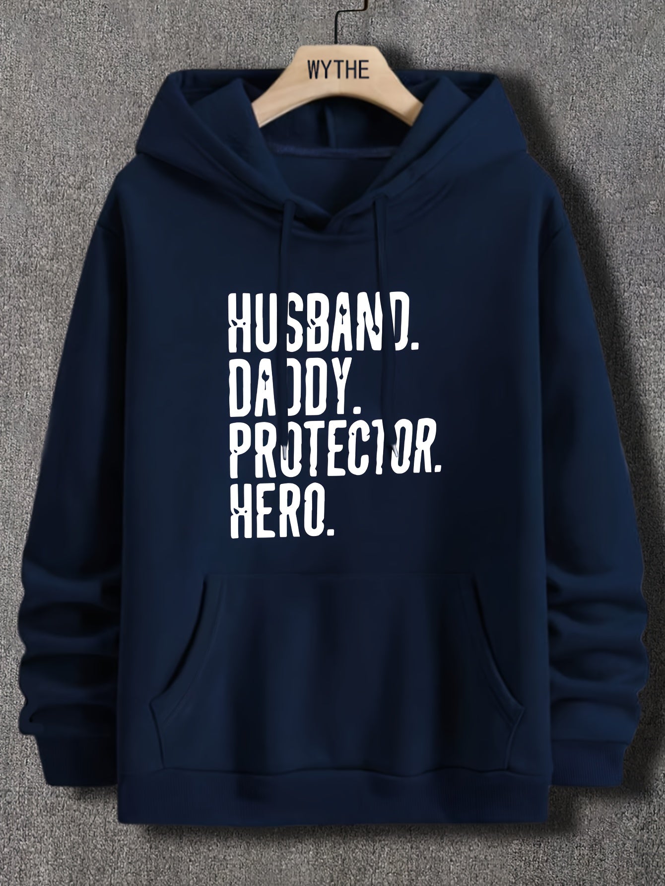 Husband Letter Print Hoodies Men Graphic Sweatshirt Comfy Hooded Pullover