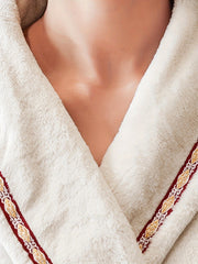 Long Sleeve Fuzzy Lounge Robe V Neck With Pockets & Belt