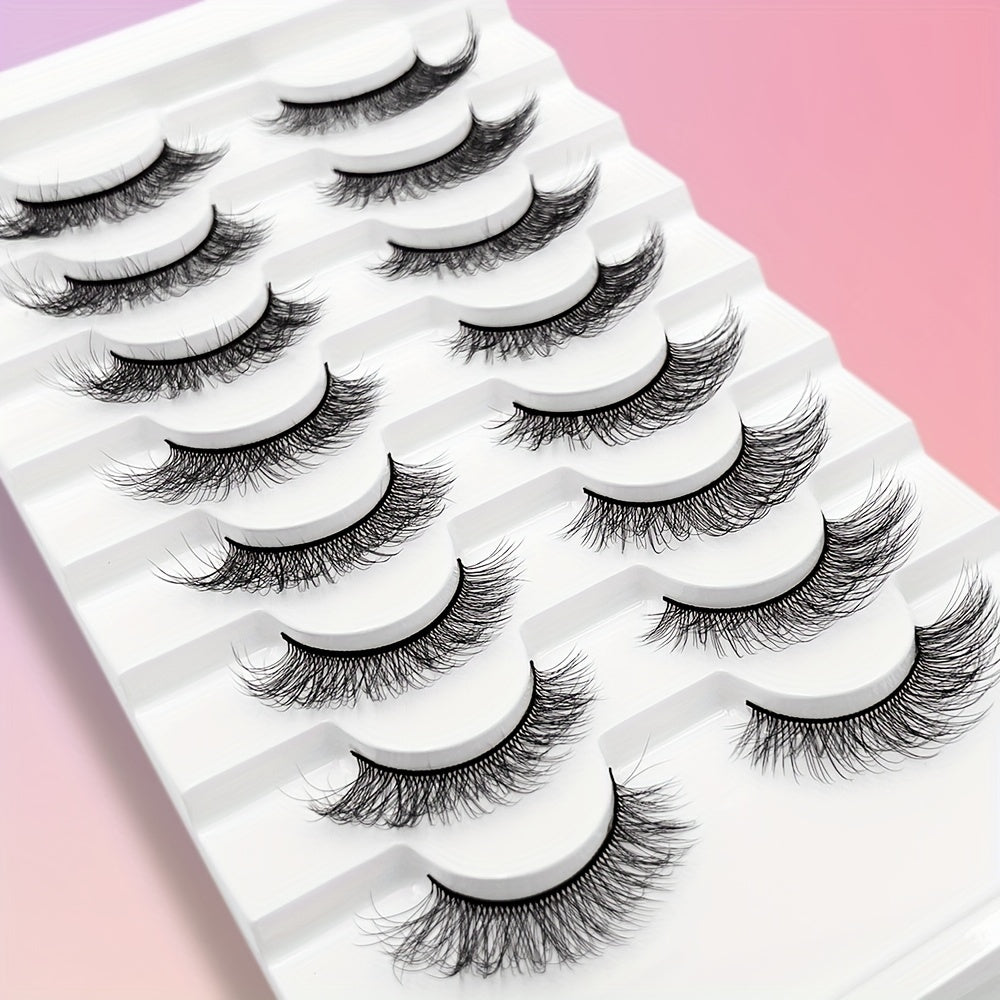 8 Pairs Natural 3D Silk False Eyelashes 13 15mm