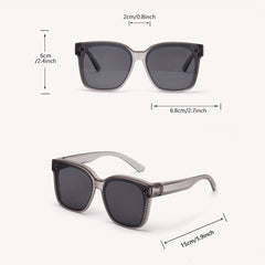 Polarized Square Frame Sunglasses Rivet Decor UV400