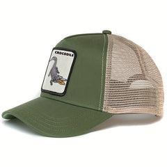 Goat Patch Mesh Trucker Hat Sunshade Baseball Cap Classic Block Dad Hat