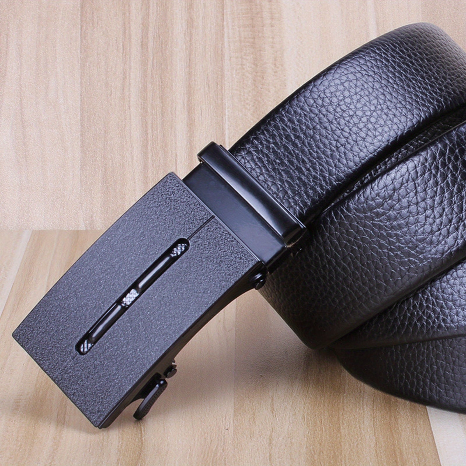 Men's Two Layer Cowhide Belt with Automatic Buckle