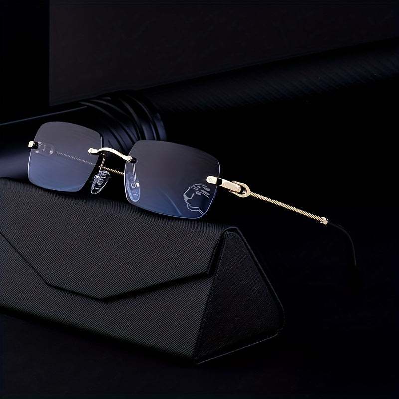 Square Rimless Sunglasses Men's Driving Sunglasses