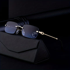 Square Rimless Sunglasses Men's Driving Sunglasses