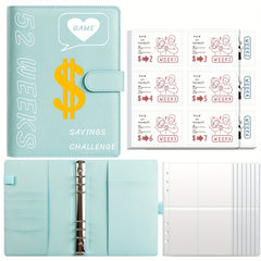 52 Week Couple Challenge Envelope Binder with Stickers, Inner Lining