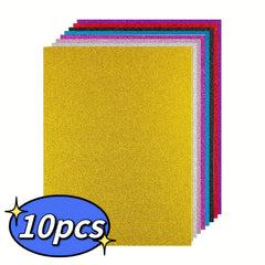 Glitter Paper Cardstock 250gsm 10 Sheets A4 Colored Glitter & Foil Card