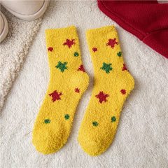 Soft Coral Fleece Mid-tube Socks for Women