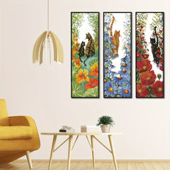 14CT Printed Flower Kit Cross Stitch Material Bag Artwork Wall Decor