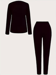 Graphic Print Top & Leggings Set