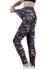 Floral Printed Yoga Pants High Waist Leggings