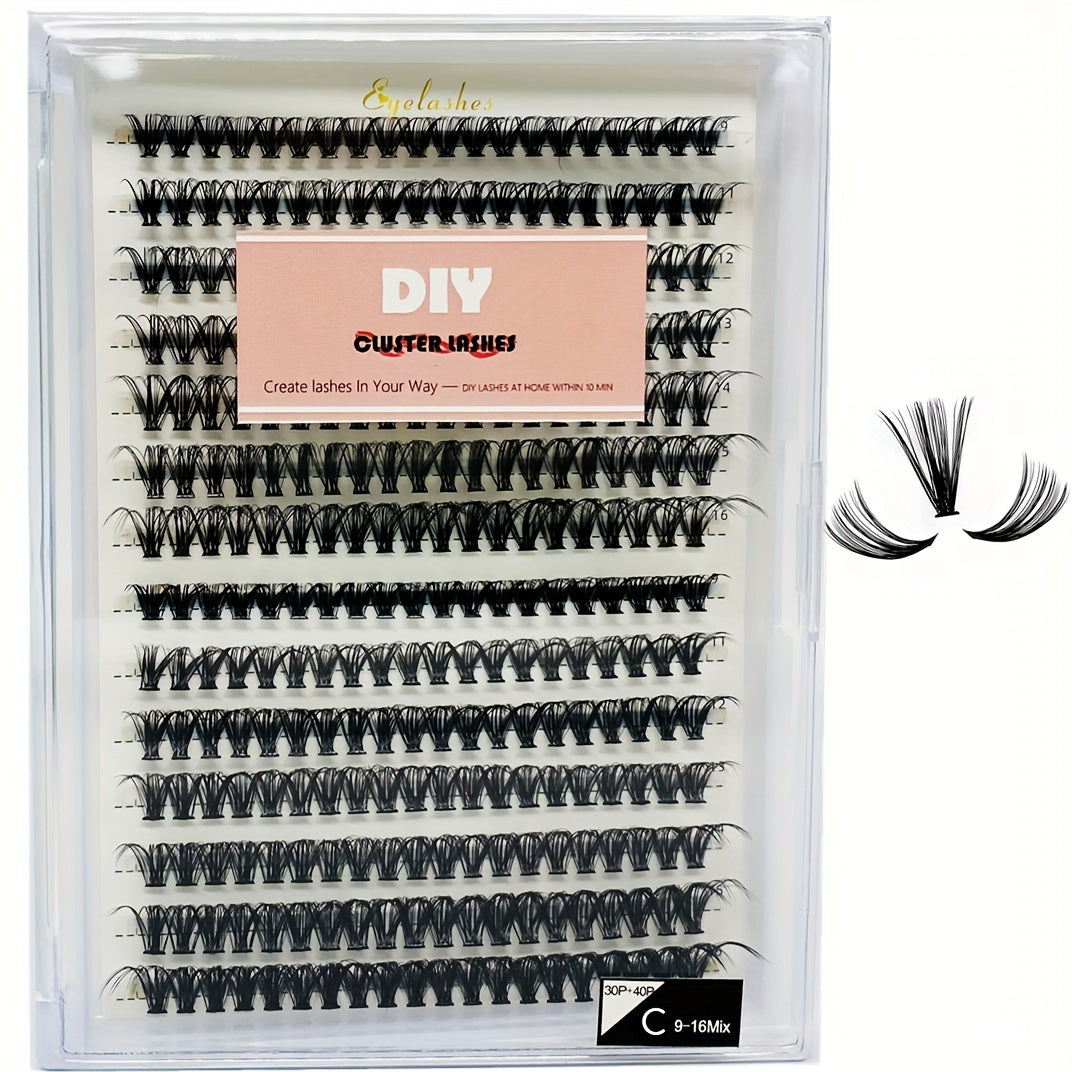 280pcs 30D 40D Segmented False Eyelashes Large Capacity Natural C Curling Style