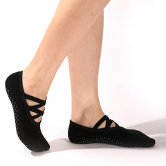 Non Skid Yoga Socks for Women - Grips for Barre Pilates - 1 Pair