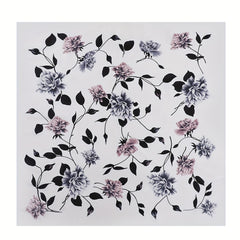 Rose Print Satin Bandana Large Square Scarf Silk Shawl Women Head Wrap