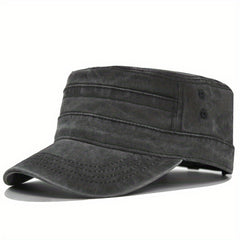 Casual Cotton Flat Top Hat Vintage Army Cap