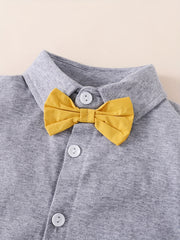 Boys Short Sleeve Bowtie Shirt & Shorts Set