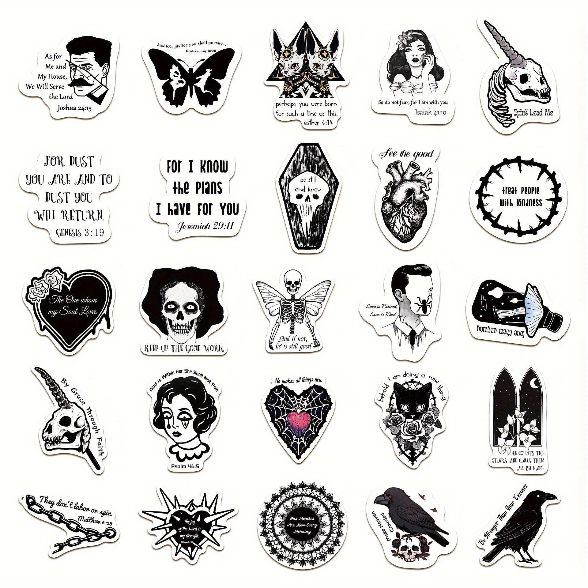 50pcs Gothic Stickers for Laptops Notebooks DIY Projects