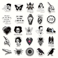 50pcs Gothic Stickers for Laptops Notebooks DIY Projects