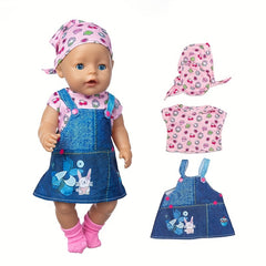 Imitative Denim Skirt Doll Clothes Fit 17" Baby Doll