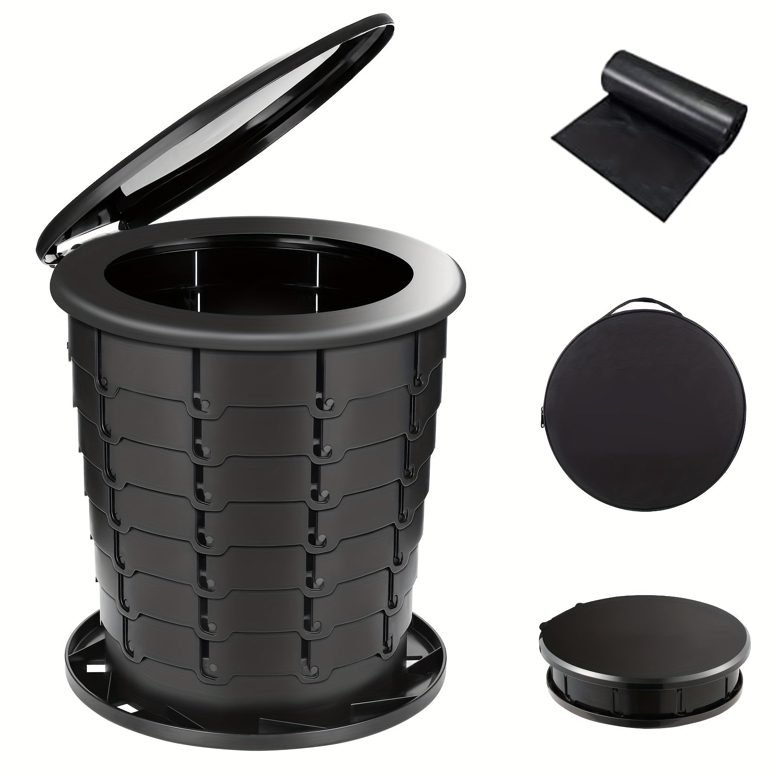 1pc Portable Toilet for Travel Adjustable Height Camping Toilet