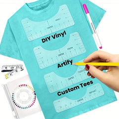 4pcs T shirt Ruler Guide For Vinyl Round PVC Alignment Heat Press 25