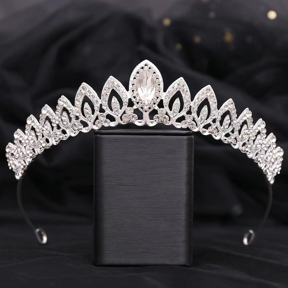 Crystal Crown Rhinestones Tiara Headband Bridal Wedding Veil