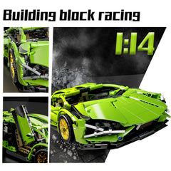 1 10 Scale Green Sports Car Building Blocks