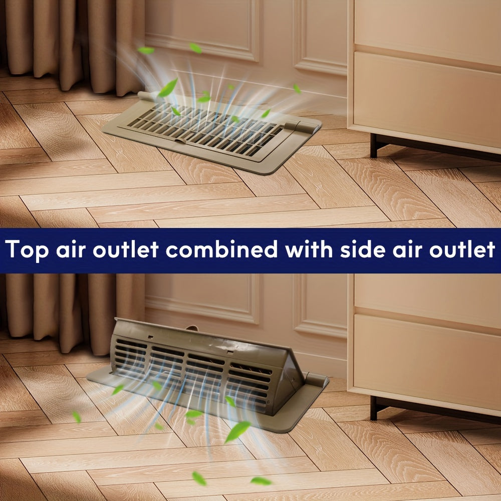 2pcs Brown Floor Vent Covers 10"x25.4cm Adjustable Air Vent Deflectors