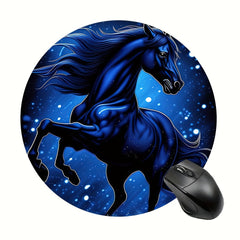 Cartoon Horse Pattern Round Mouse Pad for Office Computers Laptop