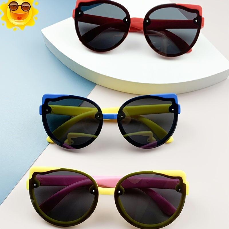 Kids Cat Eye Sunglasses TR90 UV400 Outdoor Decorative Sunglasses
