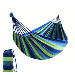 2 Person Fabric Hammock with Travel Bag for Outdoor Indoor Patio Backyard