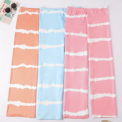 3 Pack Plus Size Tie Dye Striped Sleepwear Pants Set Women's