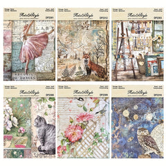 8sheets A5 Vintage Style Scrapbooking Paper Pack
