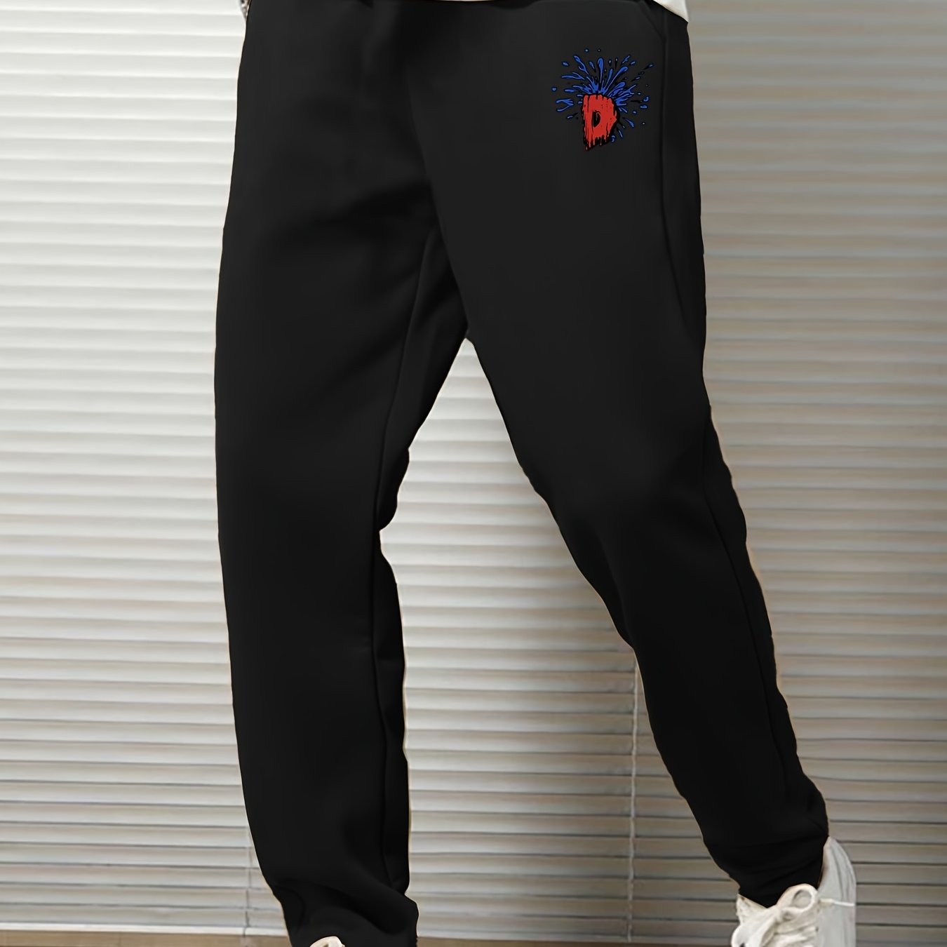 Men's Casual Letter Print Elastic Waist Sports Pants