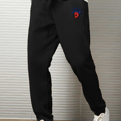 Men's Casual Letter Print Elastic Waist Sports Pants